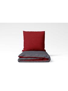 Setex Двусторонний комплект постельного белья, фланелевый меланж темно-красного и темно-серого цвета