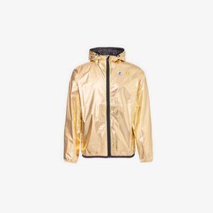 Comme des garçons play x k-way толстовка с капюшоном, двумя карманами на молнии, тканая куртка стандартного кроя Comme Des Garcons Play, золото