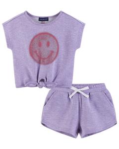 Комплект топ с завязками и шорты Andy & Evan, фиолетовый