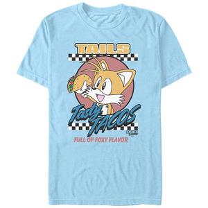 Мужская футболка с рисунком Sonic The Hedgehog Tails Tasty Tacos Licensed Character, цвет Light Blue