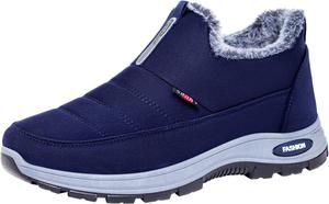 Женские зимние ботинки с искусственным мехом, утепленные, низкие, противоскользящие, водонепроницаемые, удобные, для зимних прогулок на улице Generic, Blue