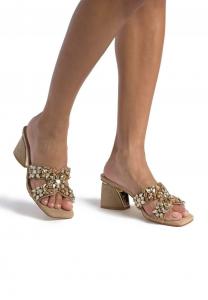 Мюли на каблуке DE CON PUNTERA CUADRADA Y SIN CIERRE Alma en Pena, светло-коричневый