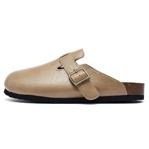 Сандалии с резиновой подошвой, устойчивые к запахам, износостойкие, нескользящие, с закрытым носком, унисекс AAA SINCE 1955, Apricot (Leather Upper)