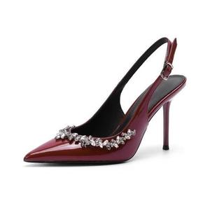 UMEK Тонкие каблуки на шпильке женские бордовые 9 см, цвет Burgundy 9cm