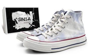 1970-е годы. Кеды унисекс с высоким берцем, белые/синие. Converse