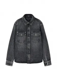 Рубашка с карманом на пуговице Versace, серый