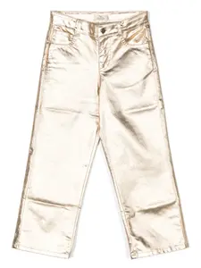 Брюки прямого кроя с металлическим покрытием Andorine, золотой