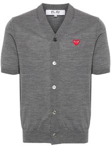 Comme Des Garçons Play шерстяной кардиган с нашивкой, серый