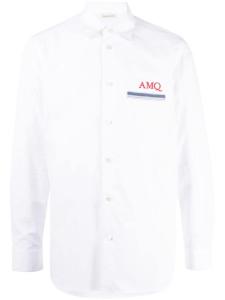 Alexander McQueen рубашка с монограммой, белый