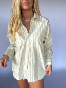 Женский топ в полоску Marina Stripe зеленого цвета &merci