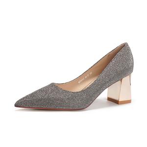 QITUMAUL Женские туфли на платформе с массивным каблуком - Шампань[Высота каблука 6,5 см], цвет Champagne[Heel Height 6.5cm]