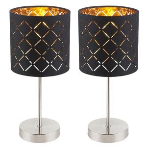 Металлическая настольная лампа Clarke, черная, комплект из 2 штук Globo Lighting, черный