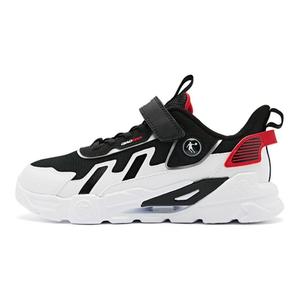 Против скольжения износостойкие низкие детские повседневные кроссовки черный белый красный подростки QIAODAN