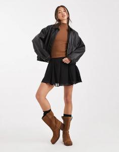 Мини-юбка из легкого шифона ASOS DESIGN черного цвета