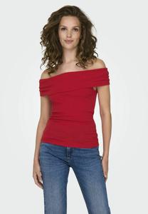 Футболка JDY NORMAL GESCHNITTEN SCHULTERFREI, High Risk Red/Red