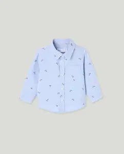 Детская рубашка с длинным рукавом оксфорд с принтом по всей поверхности Baby El Corte Inglés, синий