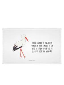 Mr. & Mrs. Panda Аист из полотенца с надписью, выполненной белым цветом