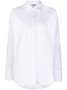 MSGM рубашка с вышитым логотипом, белый