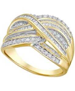 Кольцо с белым бриллиантом (1 карат) в оправе из белого золота 10 карат Macy's, Yellow