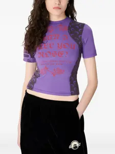 Футболка с графичным принтом Marine Serre, фиолетовый