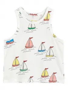Топ-жилет с принтом парусника Mini Rodini, белый
