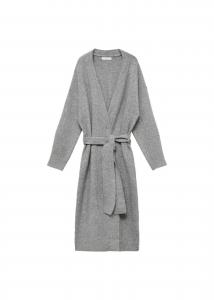 MANGO Вязаный кардиган 'Camila' в сером цвете