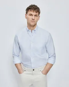 Классическая мужская спортивная рубашка в оксфордскую полоску Emidio Tucci, светло-голубой