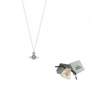 Vivienne Westwood Латунное покрытие, ожерелье со стразами Swarovski, женское, серебристое