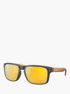 Мужские поляризованные солнцезащитные очки Square Oakley, Matte Carbon/Yellow