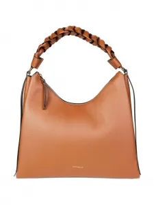 Сумка на плечо Boheme среднего размера с плетеной ручкой Coccinelle, коричневый