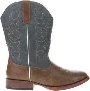 Мужские повседневные сапоги ROPER Ainsley с вышивкой, квадратным носком и высокой голенью - синие, коричневые