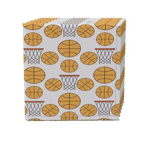 Набор салфеток из 4 шт., 100% хлопок, 20х20 дюймов, баскетбольные мячи и кольца