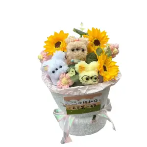 Забавный щенок из скрученных прутьев ручной работы, букет вест хайленд терьера креативная кукла Dolls and bears dance