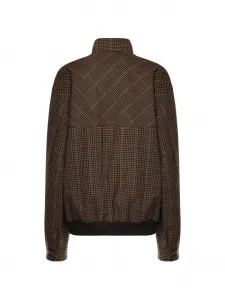 Куртка в клетку на молнии Miu Miu, коричневый