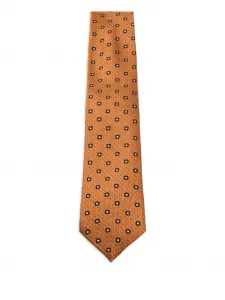Галстук с геометрическим узором Zegna, оранжевый