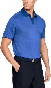 Under Armour мужская поло Threadborne, Royal Full Heather/ Royal/ Rhino Gray