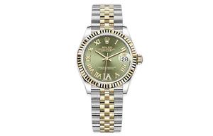 ROLEX Часы женские Log Series с автоподзаводом механическим механизмом зеленый циферблат браслет Oystersteel Gold