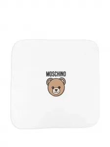 Одеяло с принтом мишки Moschino Kids, белый