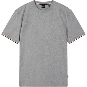 HUGO BOSS Футболка мужская темно-серая с круглым вырезом, умеренно прямого кроя