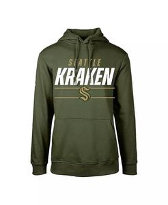 Молодежный флисовый свитшот с капюшоном Olive Seattle Kraken Podium LevelWear