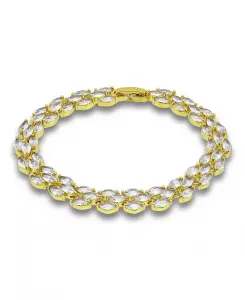 Браслет из 3-х рядов с кубическим цирконием и камнями маркиза Macy'S, gold
