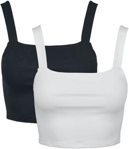 Топ Urban Classics Ladies Cropped Top Double Pack, черно-белый
