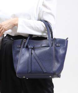 United base/итальянская сумка-тоут в форме лодочки из натуральной кожи с двусторонним узлом и лентой, цвет Blue