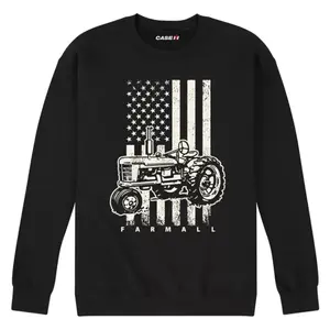 Мужская флисовая толстовка с американским флагом Case ih Licensed Character, черный