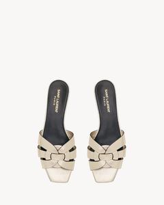 Мюли TRIBUTE из металлизированной кожи SAINT LAURENT, золотой