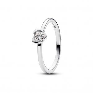Кольцо Pandora Talisman Sterling Silver Lab-grown Diamond Heart Ring, стерлинговое серебро