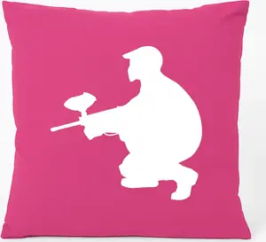 Подушка для дивана Huuraa, силуэт пейнтбола, подарочная, 40x40 см, с наполнителем цвета фуксии, хлопковый сувенир для пейнтбола Hellweg Druckerei