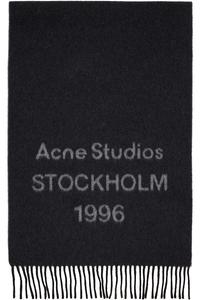 Acne Studios Черный широкий шарф с логотипом