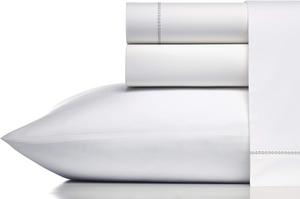 Vera Wang Комплект постельного белья, 160x200 см, хлопковый перкаль, белый и угольно-серый (простыня, пододеяльник, наволочки)