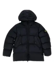 Пуховик с капюшоном Stone Island Junior, синий